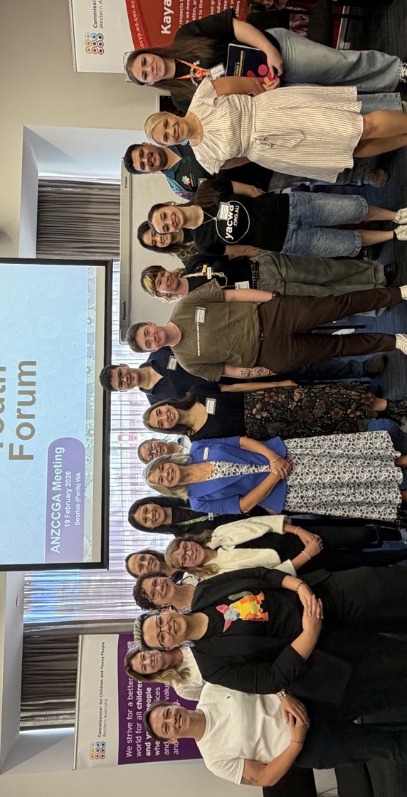 Young people with Australian Children’s Commissioners, Guardians and Advocates at the Youth Forum today in Perth (Boorloo).